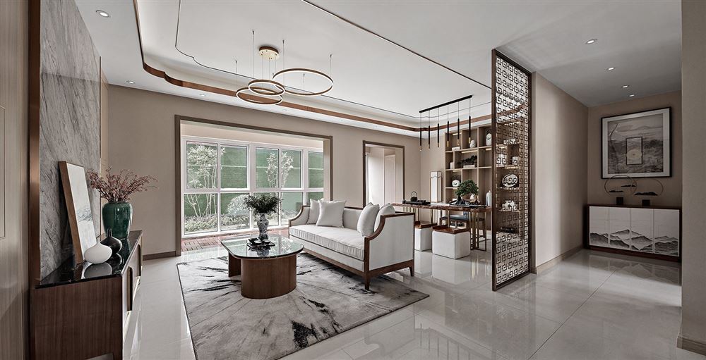 佛山市萬(wàn)科金域時(shí)光(商業(yè))新中式風(fēng)格三居室裝修案例